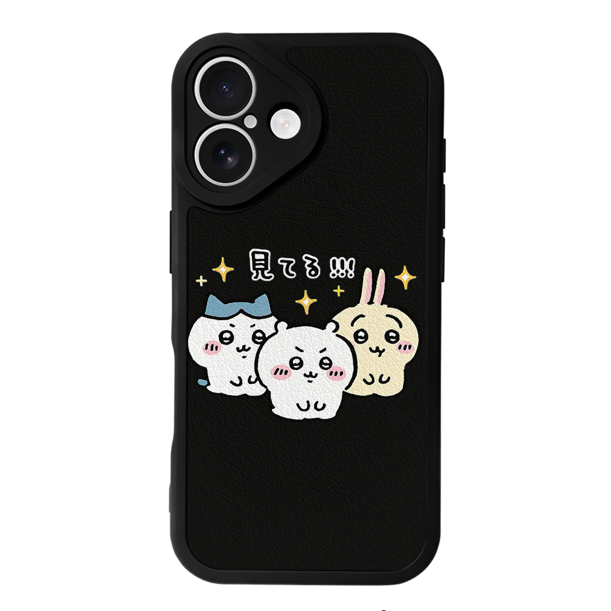 （画像用） ちいかわ ハチワレ Chii-kawa hachiware 【iPhone 16シリーズ対応】シリコンスマホケース（レザー調） 材質：シリコン